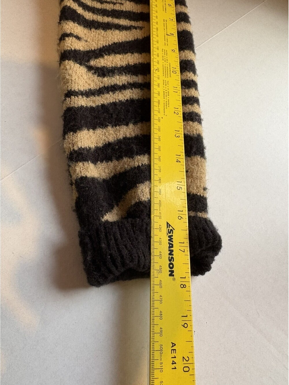 Intro Tiger Animal Print Open Front Cardigan Sweater With Pockets M Black Brown - Picture 9 of 10